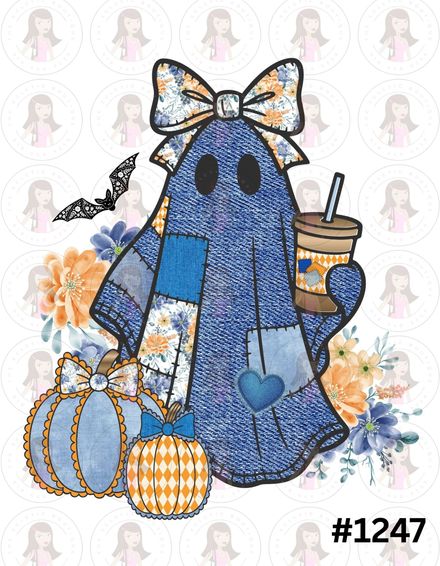 Digital Design Patchwork Ghost Denim and Lace #1247