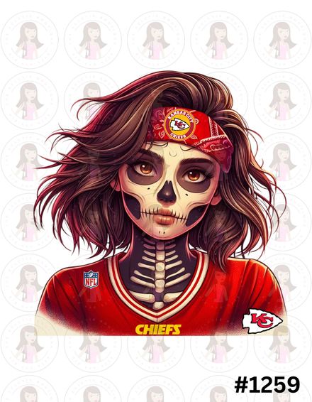 Digital Design Football Skeleton Woman #1259