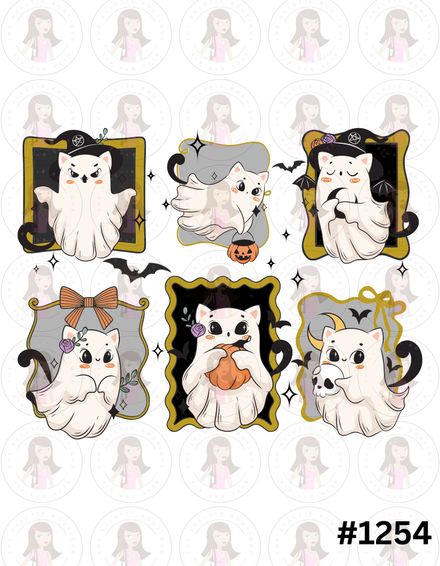 Digital Design Cat Ghosts #1254
