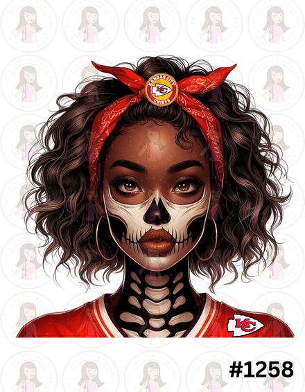 Digital Design Football Skeleton Woman #1258