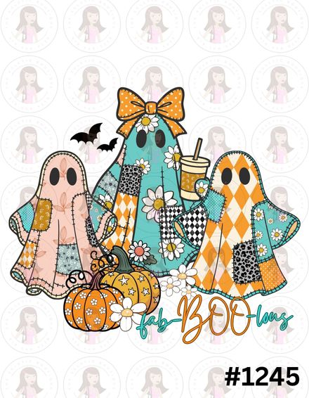 Digital Design Patchwork Ghosts Fab-BOO-Lous #1245