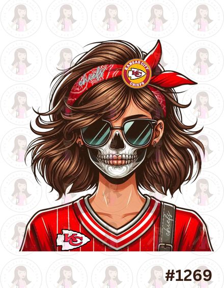 Digital Design Football Skeleton Woman #1269