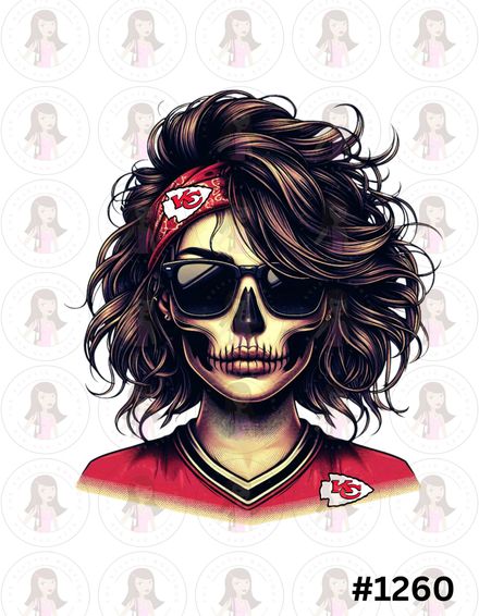 Digital Design Football Skeleton Woman #1260