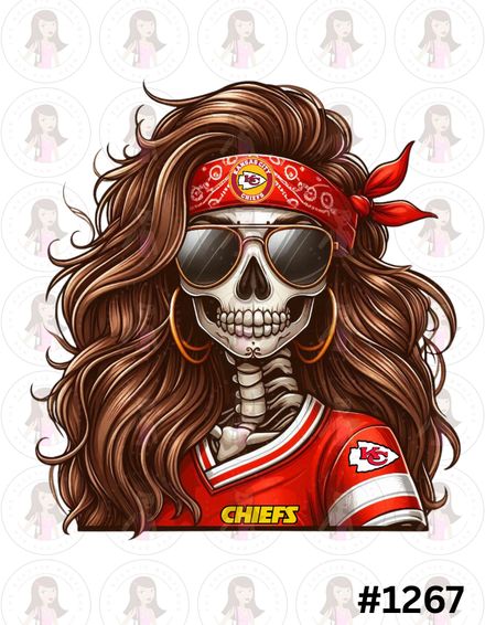 Digital Design Football Skeleton Woman #1267