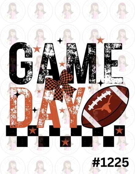 Digital Design Game Day Football Longhorns #1225