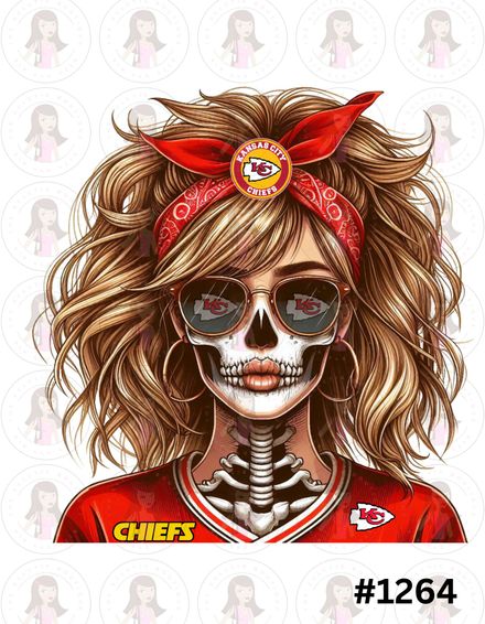 Digital Design Football Skeleton Woman #1264