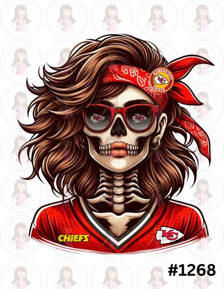 Digital Design Football Skeleton Woman #1268