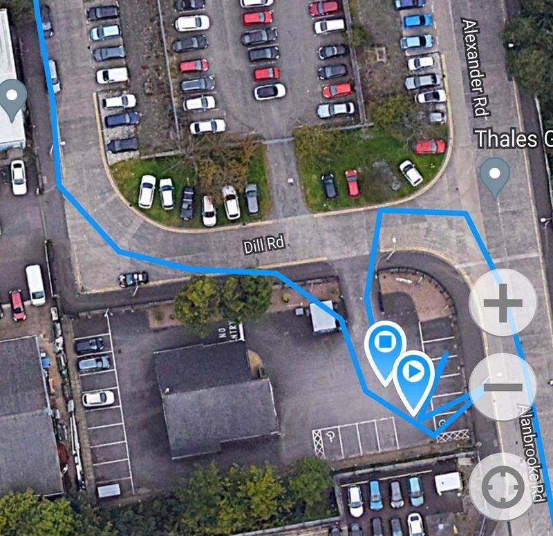 Dill Road Driving Test Route - South Belfast + Four Winds Return GPS Map