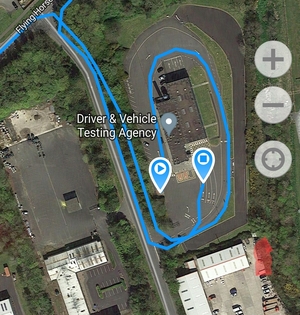 Downpatrick Driving Test Route - Struell Wells Road to Downpatrick Racecourse Return GPS Map