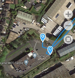 Larne Driving Test Route - Ballyclare Country Bound + Town Centre Return GPS Map