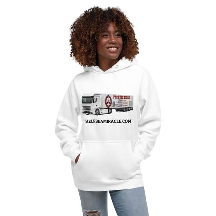 Pack the Big Rig Unisex Premium Hoodie (White + Grey)