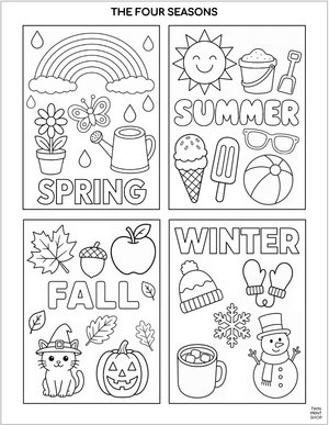 Four Seasons Mini Coloring Sheet