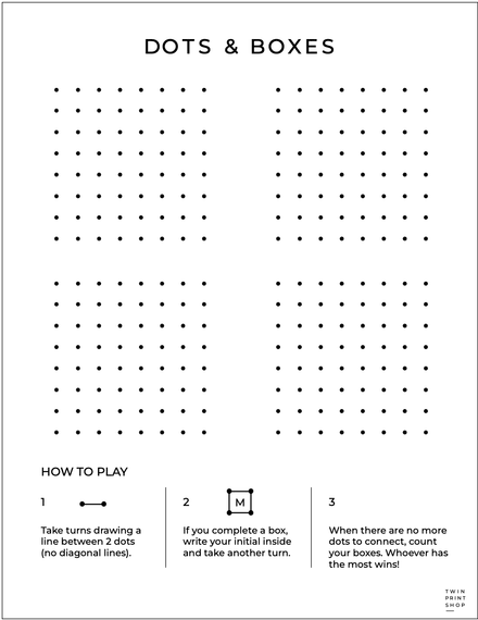 Dots &amp; Boxes Game Sheet