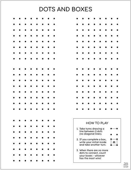Dots &amp; Boxes Game Sheet