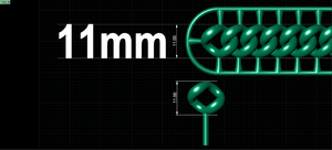 11mm Wide - Solid Cuban Chain 3D print model