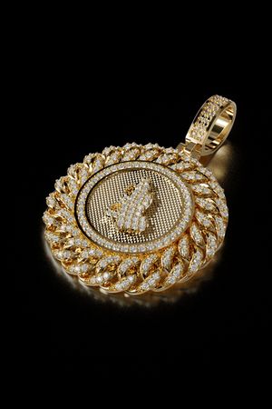 SAL Jewelry Cuban link pendant with praying hands - 3D print model