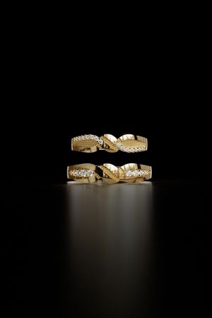 Couple Rings 3D Model 015 for Jewelry Casting  | STL File for 3D Printing