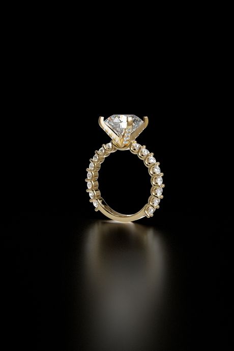 Luxury Engagement Ring STL – Diamond Ring 3D Model Jewelry CAD Design for 3D Printing 002