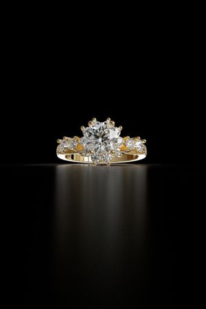 Luxury Engagement Ring STL – Diamond Ring 3D Model Jewelry CAD Design for 3D Printing 003