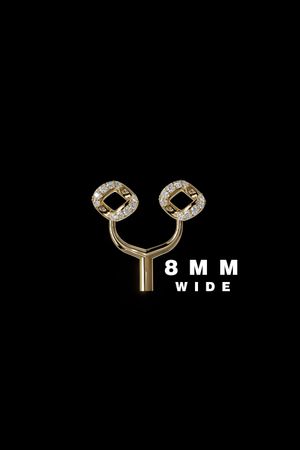 Luxury Diamond 8mm Cuban Chain Link Connector – 3D Jewelry Design STL File