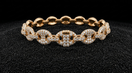 10mm Iced Out Gucci Link Bracelet