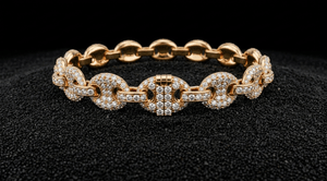 10mm Iced Out Gucci Link Bracelet