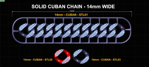 14mm Wide CUBAN Link Chain - SOLID FOR BRACELETS OR NECKLACE