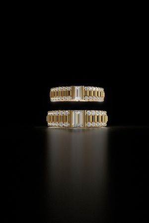 Couple Rings 3D Model 017 for Jewelry Casting  | STL File for 3D Printing