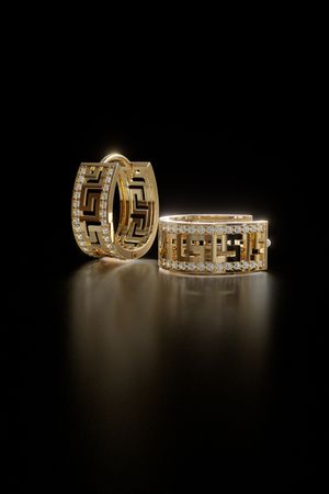 SAL Jewelry 003 - Fancy Hoop Earrings - 3D print model
