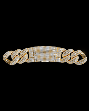 FULL Curved Lock BOX 18mm Wide SOLID CUBAN Link Chain - 9 Inch 3D print model