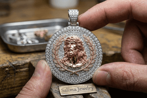 Jesus Pendant 3D Model Diamond Pave Medallion 3D print model