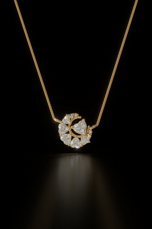 Heart and Moon Pendant-Necklace - SAL Jewelry Pendant 011