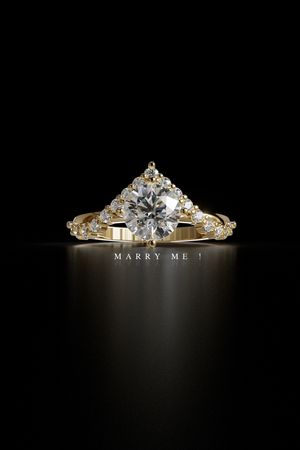 Luxury Engagement Ring STL – Diamond Ring 3D Model Jewelry CAD Design for 3D Printing 006