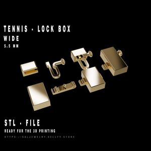 Tennis Lock Box 5.5mm STL File – Professional Jewelry Clasp for 3D Printing