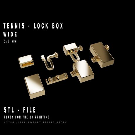 Tennis Lock Box 5.5mm STL File – Professional Jewelry Clasp for 3D Printing