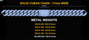 17mm Wide FULL LOCK BOX CUBAN Link Chain - SOLID