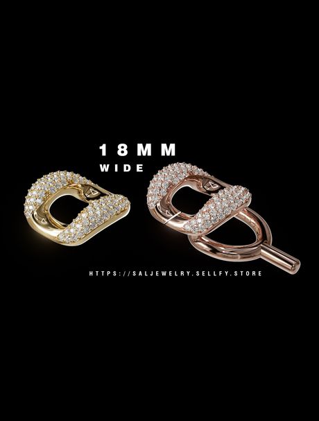 18mm Luxury Diamond Cuban Link STL File – Gold Chain 3D Jewelry Model for Printing &amp; Casting