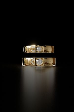Couple Rings 3D Model 004 for Jewelry Casting  | STL File for 3D Printing