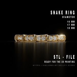 Snake Ring 3D Design – STL Jewelry File for Printing
