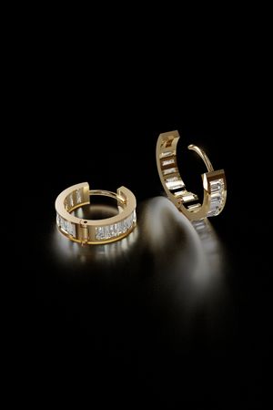 Golden Hoop Earrings 3D Model – Luxury Minimalist Jewelry CAD File | Digital Product