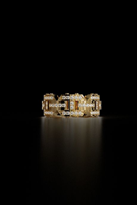 Men’s Ring STL – Diamond Gold Ring 3D Model 003 | Jewelry CAD Design for 3D Printing