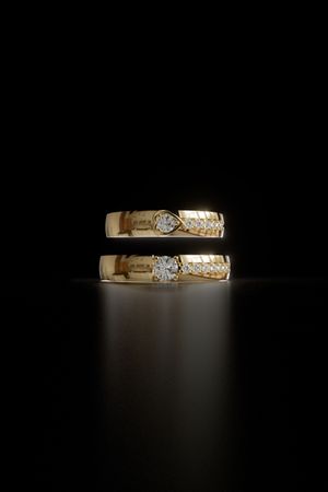 Couple Rings 3D Model 007 for Jewelry Casting  | STL File for 3D Printing