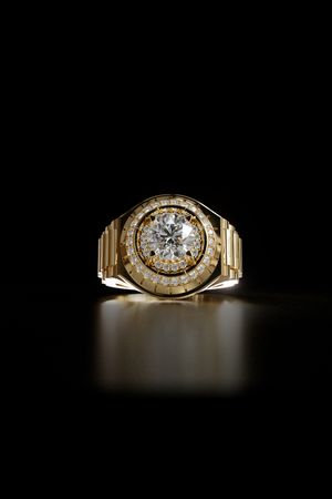 Men’s Ring STL – Diamond Gold Ring 3D Model 002 | Jewelry CAD Design for 3D Printing