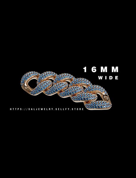 16mm Luxury Diamond Cuban Link STL File – Gold Chain 3D Jewelry Model for Printing &amp; Casting