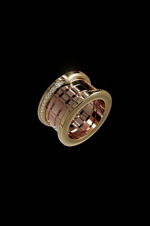 Elegant Men’s Luxury Ring 3D Model – Gold &amp; Diamond Design