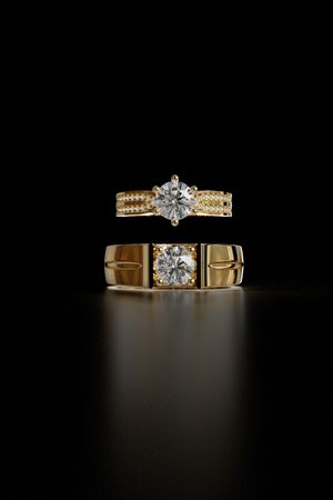 Couple Rings 3D Model 020 for Jewelry Casting  | STL File for 3D Printing