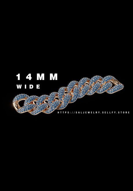 14MM Luxury Diamond Cuban Link STL File – Gold Chain 3D Jewelry Model for Printing &amp; Casting