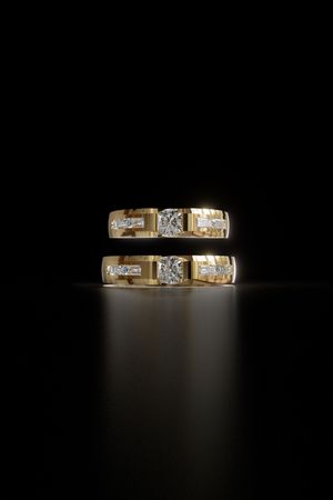 Couple Rings 3D Model 008 for Jewelry Casting  | STL File for 3D Printing