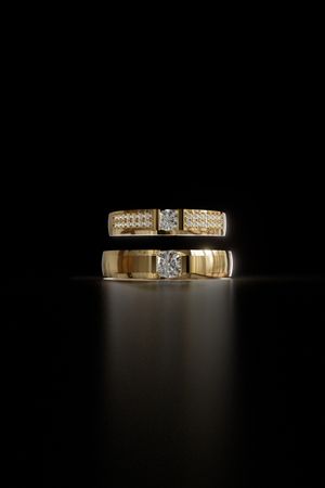 Couple Rings 3D Model 009 for Jewelry Casting  | STL File for 3D Printing