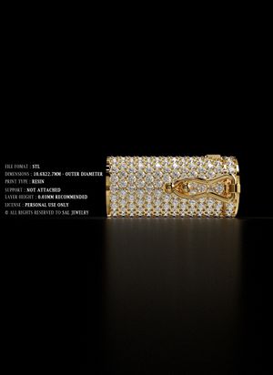 10mm Circle lock box bracelet full diamond - 3D model for Printing